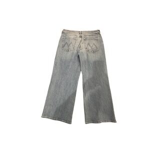 Mother Lil' Mid Rise Maven Ankle Jeans Magic School Bus Wide Leg Blue Denim 30